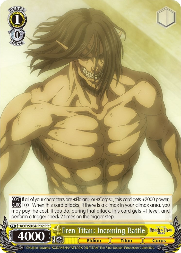 Eren Titan: Incoming Battle (402) [AOT3] - Weiss Schwarz Single