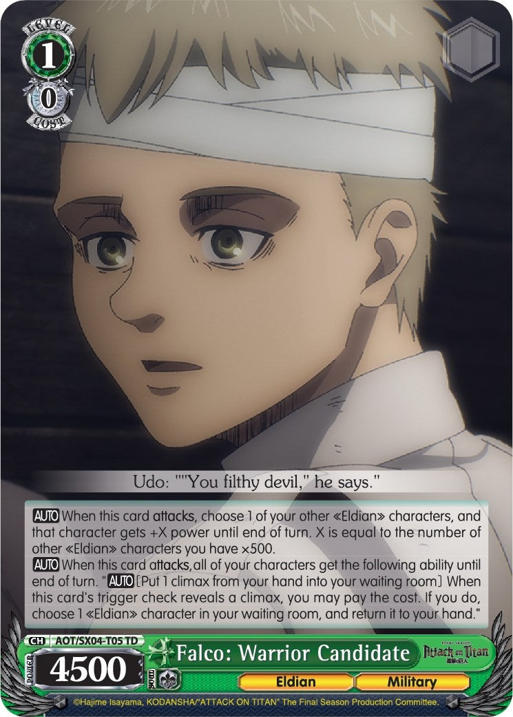 Falco: Warrior Candidate (405) [AOT3] - Weiss Schwarz Single