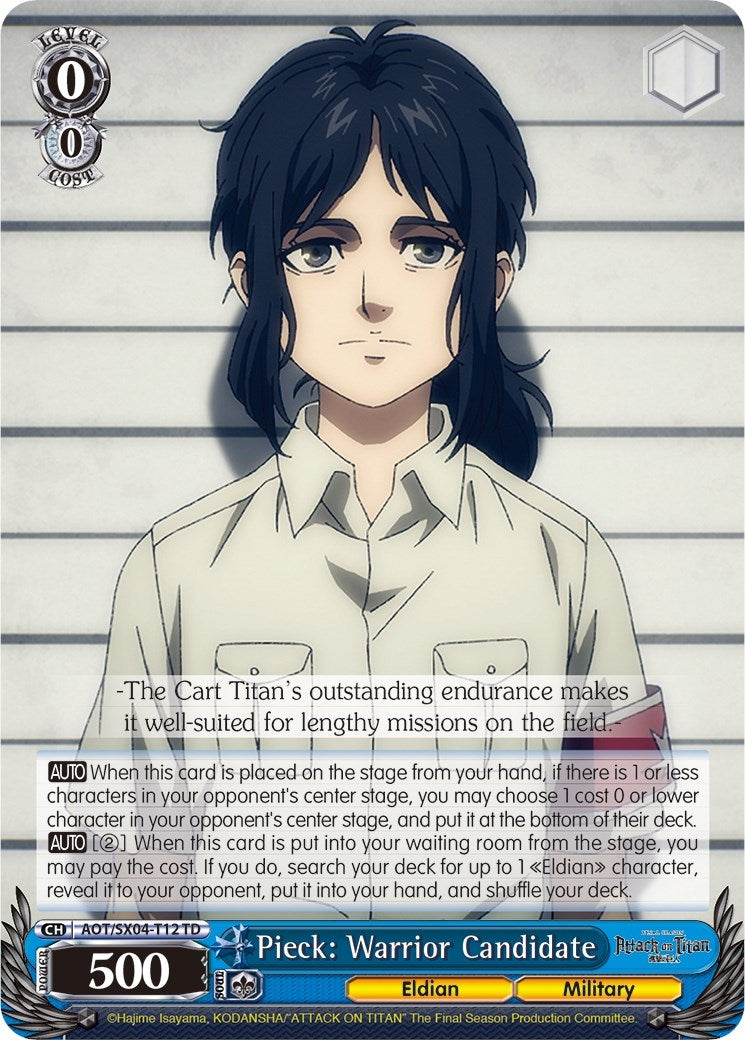Pieck: Warrior Candidate (412) [AOT3] - Weiss Schwarz Single