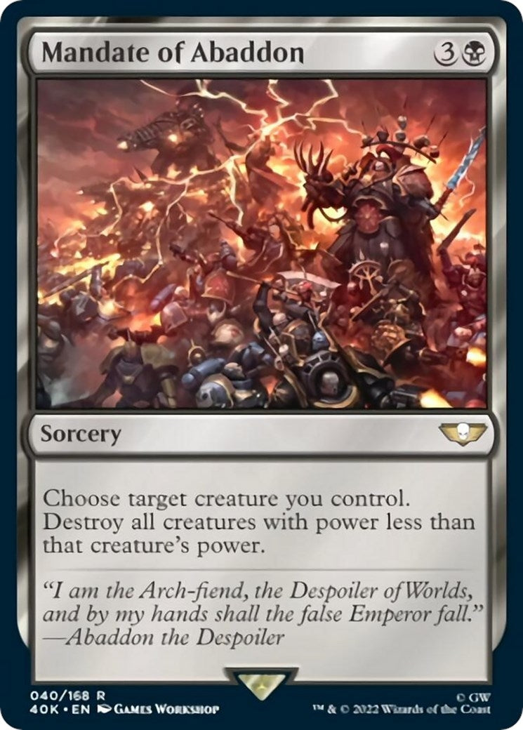Mandate of Abaddon (Surge Foil) (40) [40K] - MTG Single