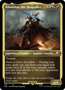 Abaddon the Despoiler (Display Commander) (Surge Foil) - Thick Stock (178) [40K] - MTG Single