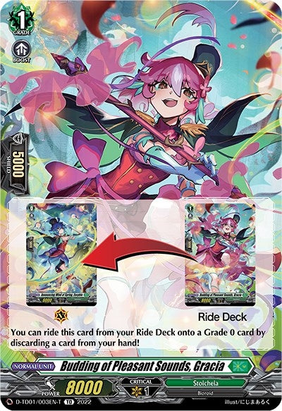 Budding of Pleasant Sounds Gracia (Tutorial Card) (1003) [D-TD01] - Cardfight Vanguard Single