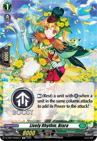 Lively Rhythm Biara (Tutorial Card) (1009) [D-TD01] - Cardfight Vanguard Single