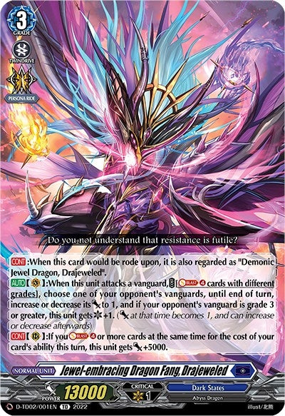 Jewel-embracing Dragon Fang Drajeweled (2001) [D-TD02] - Cardfight Vanguard Single