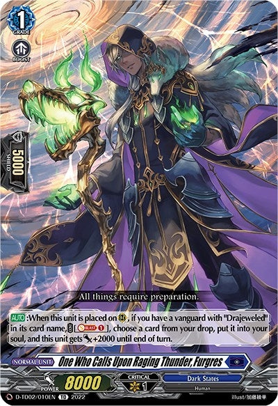 One Who Calls Upon Raging Thunder Furgres (2010) [D-TD02] - Cardfight Vanguard Single