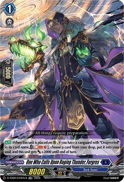 One Who Calls Upon Raging Thunder Furgres (Foil) (2010) [D-TD02] - Cardfight Vanguard Single