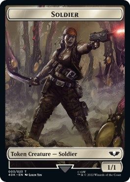 Soldier (003) // Sicarian Infiltrator Double-sided Token (Surge Foil) (0) [40K] - MTG Single