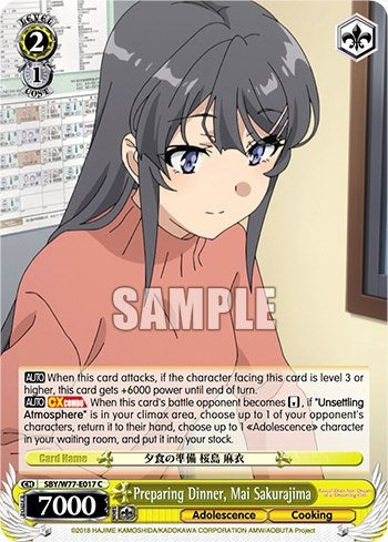 Preparing Dinner Mai Sakurajima (77017) [SHS/W56] - Weiss Schwarz Single