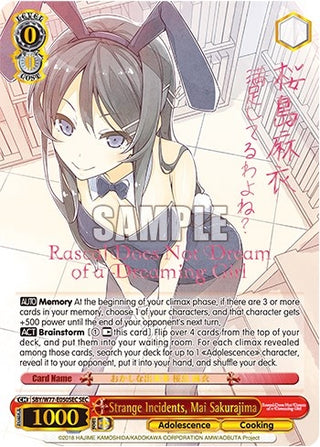 Strange Incidents Mai Sakurajima (SEC) (77050) [SHS/W56] - Weiss Schwarz Single