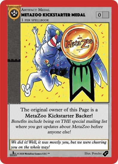 Metazoo Kickstarter Medal (MEDALS) - MetaZoo Single
