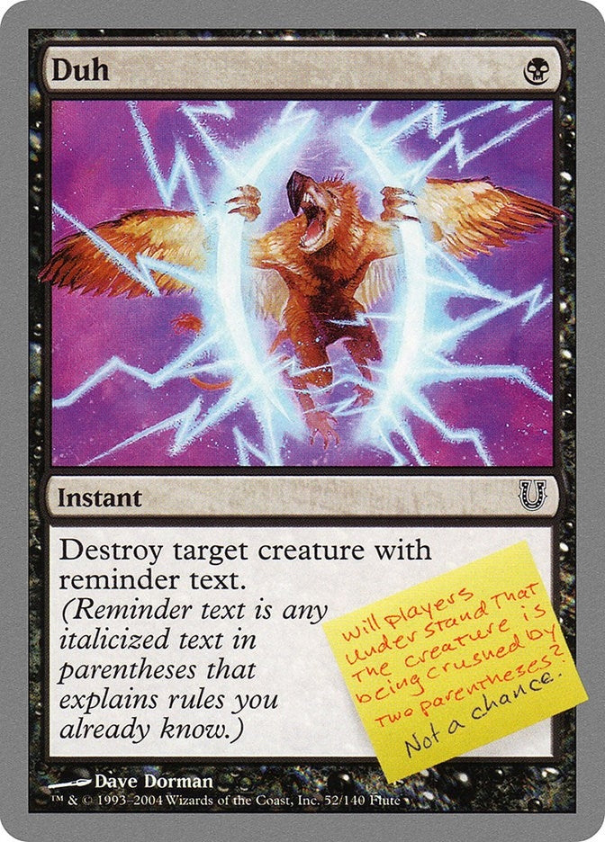 Duh (52) [UNH] - MTG Single