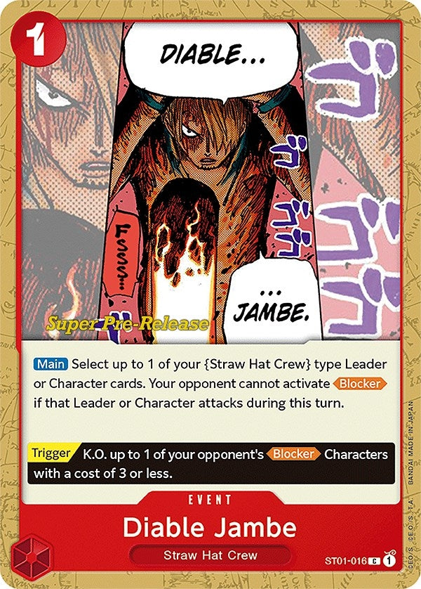Diable Jambe (1016) (ST-01 PRE) - One Piece Card Game Single