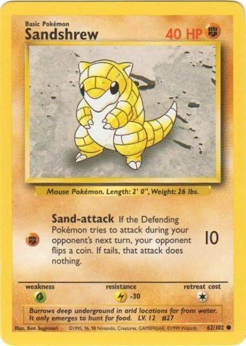 Image for Sandshrew (062/102) (Base Set) - Pokemon