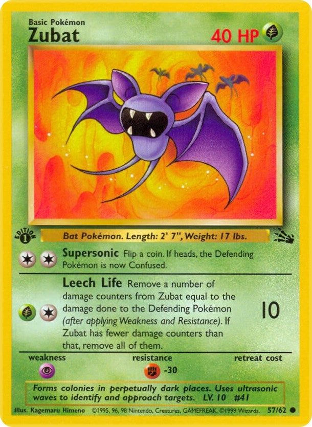 Image for Zubat (57/62) (Fossil) - Pokemon