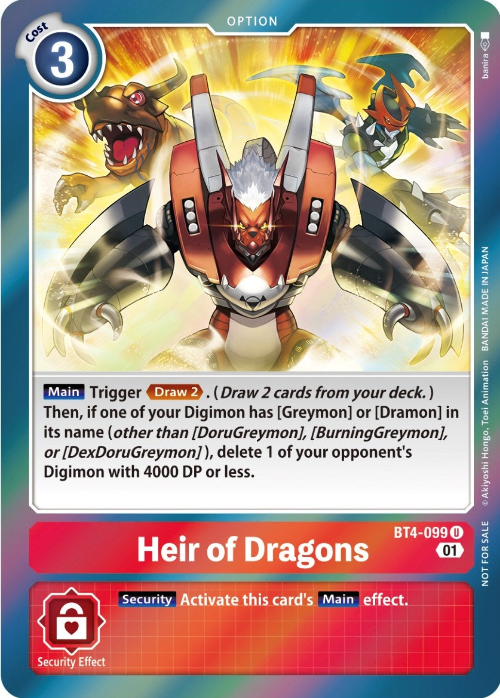 Heir of Dragons (ST-11 Special Entry Pack) (4099) [BT04] - Digimon Card Game Single