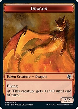 Dragon // Elf Warrior Double-sided Token (0) [GN3] - MTG Single