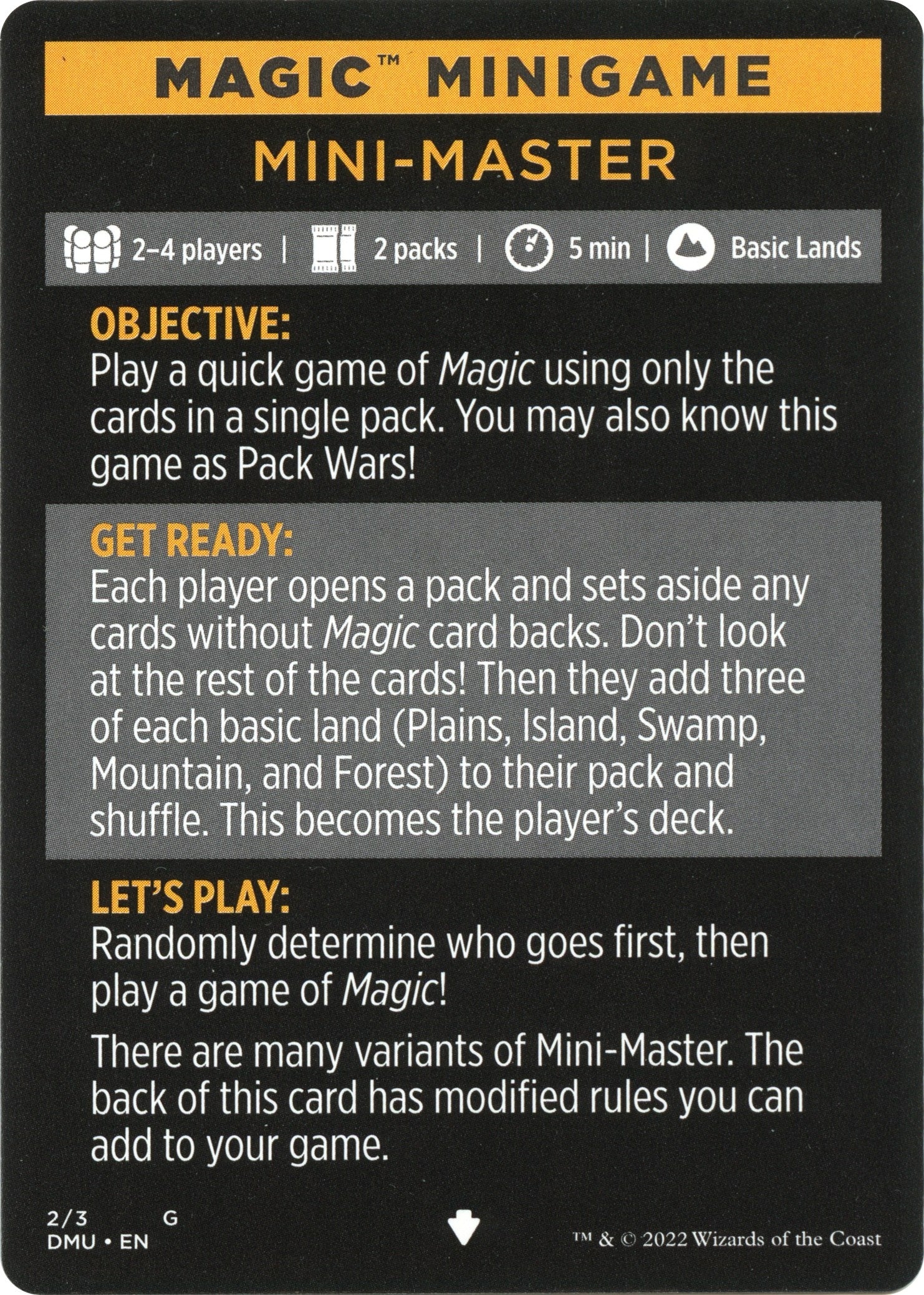 Magic Minigame: Mini-Master (2) [DMU] - MTG Single