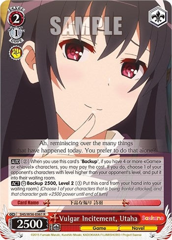 Vulgar Incitement Utaha (56061) [SHRB] - Weiss Schwarz Single