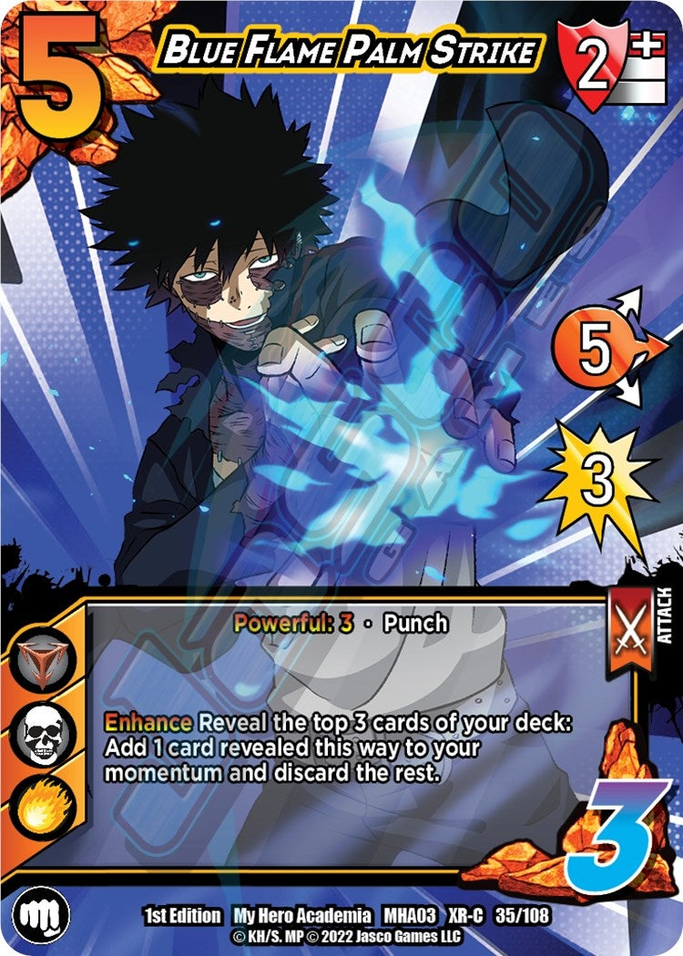 Blue Flame Palm Strike (XR) (35) [MHA3] - UniVersus Single