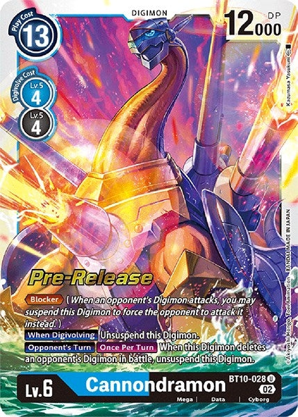Cannondramon (10028) [BT10_PR] - Digimon Card Game Single