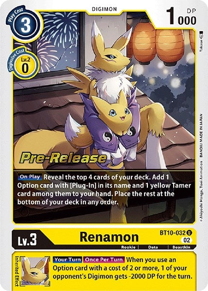 Renamon (10032) [BT10_PR] - Digimon Card Game Single