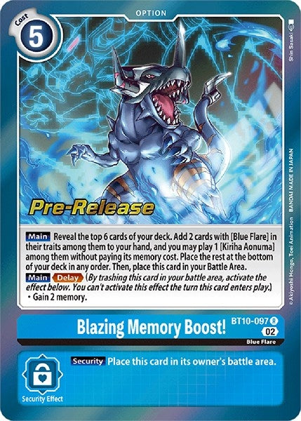 Blazing Memory Boost! (10097) [BT10_PR] - Digimon Card Game Single