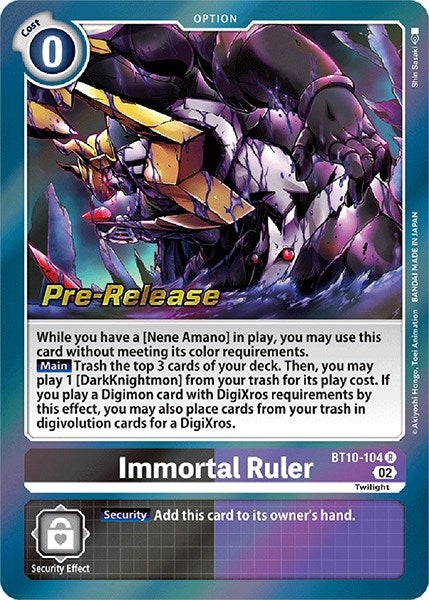 Immortal Ruler (10104) [BT10_PR] - Digimon Card Game Single