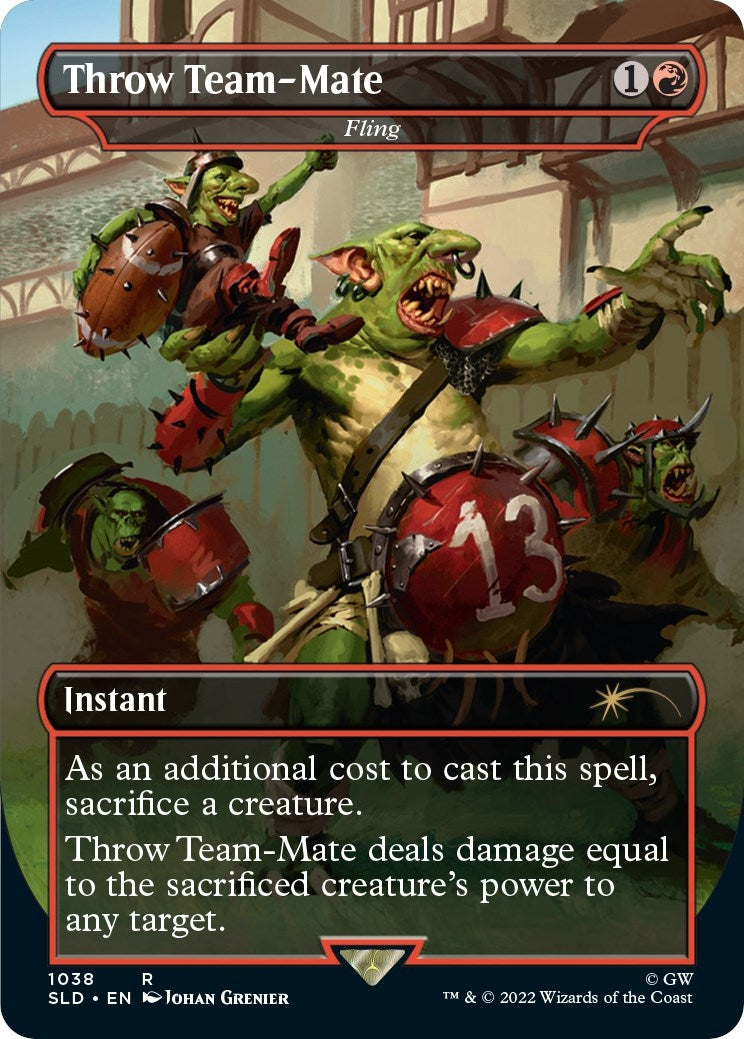 Throw Team-Mate - Fling (Borderless) (1038) [SLD] - MTG Single