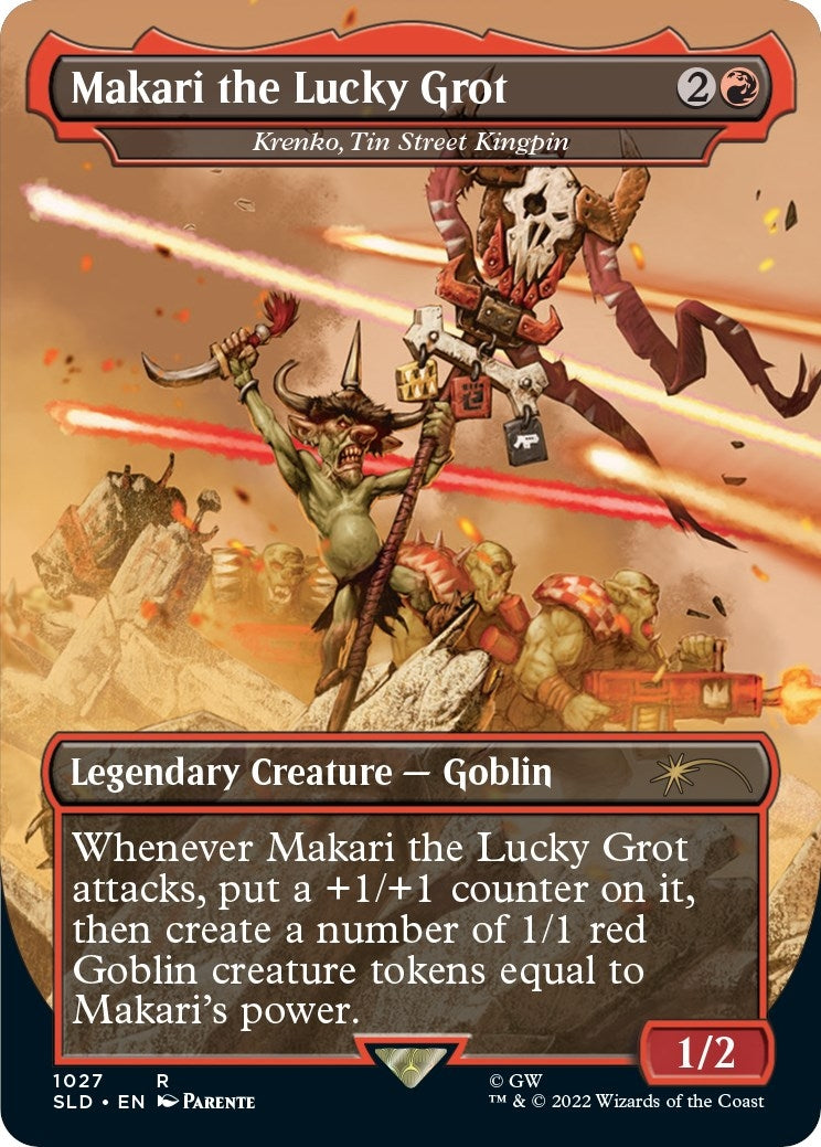 Makari the Lucky Grot - Krenko Tin Street Kingpin (Borderless) (1027) [SLD] - MTG Single