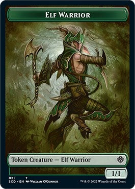 Elf Warrior // Soldier Double-sided Token (0) [SCD] - MTG Single