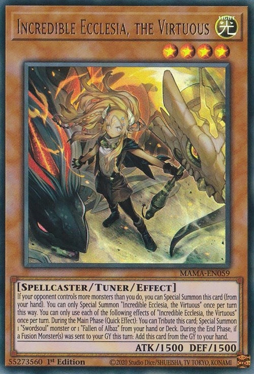 Incredible Ecclesia the Virtuous (59) (MAMA) - YuGiOh Single