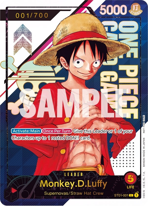 Monkey.D.Luffy - ST01-001 [Serial Number] (1001) (OP-PR) - One Piece Card Game Single