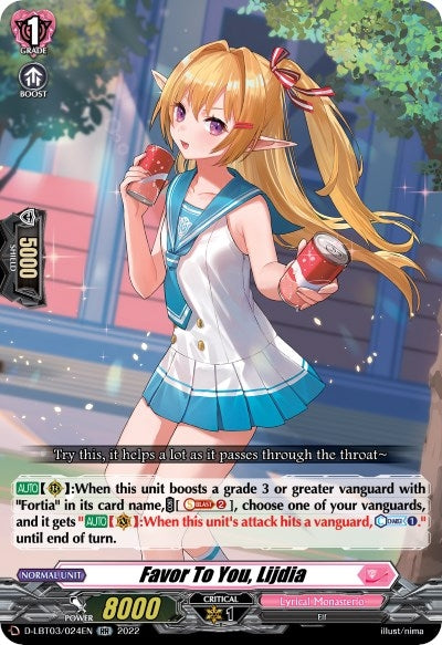 Favor To You Lijdia (3024) [D-LBT03] - Cardfight Vanguard Single