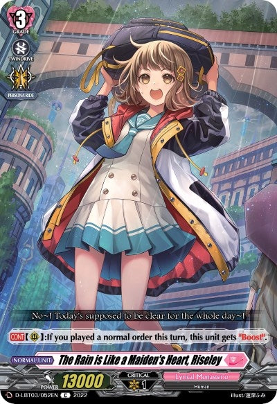 The Rain is Like a Maiden’s Heart Riseley (3052) [D-LBT03] - Cardfight Vanguard Single