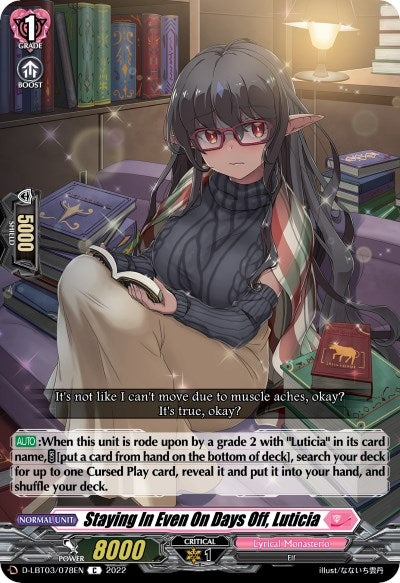 Staying In Even On Days Off Luticia (3078) [D-LBT03] - Cardfight Vanguard Single