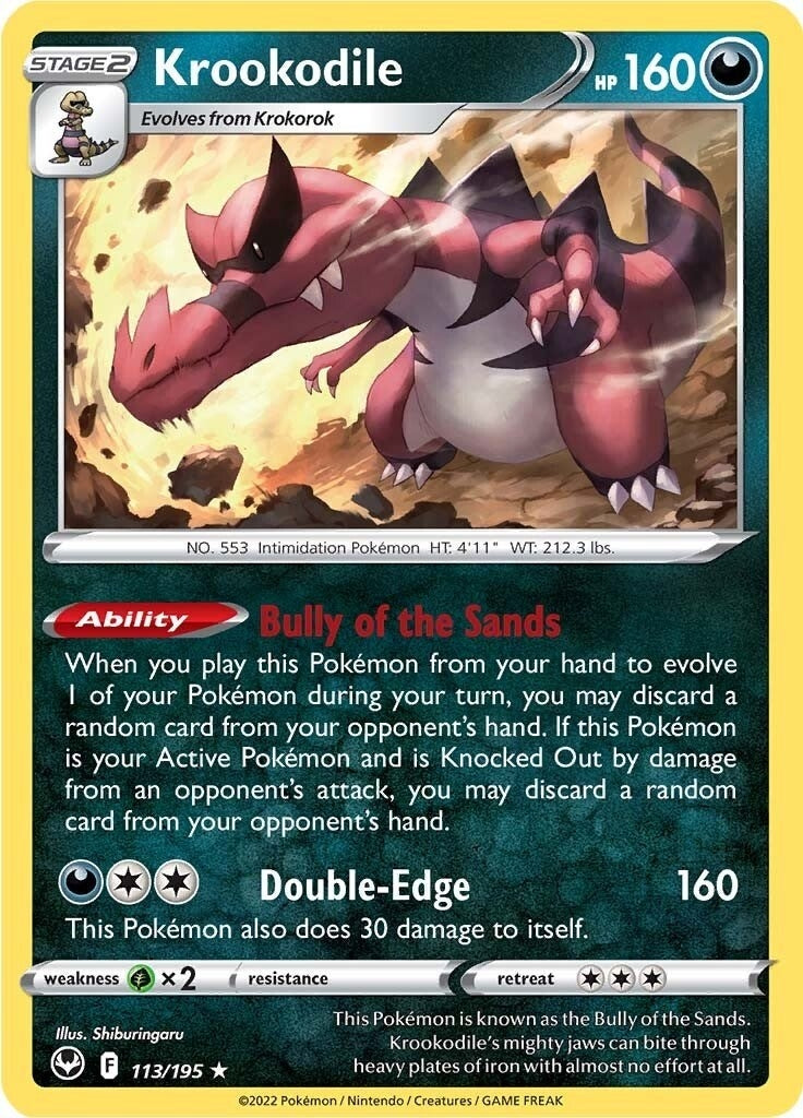 Image for Krookodile (113/195) (SWSH12: Silver Tempest) - Pokemon