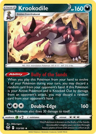 Image for Krookodile (113/195) (SWSH12: Silver Tempest) - Pokemon