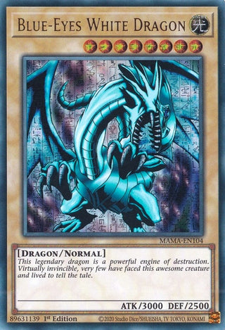 Blue-Eyes White Dragon (Ultra Pharaoh’s Rare) (104) (MAMA) - YuGiOh Single