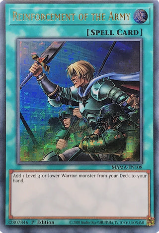 Reinforcement of the Army (Ultra Pharaoh’s Rare) (108) (MAMA) - YuGiOh Single