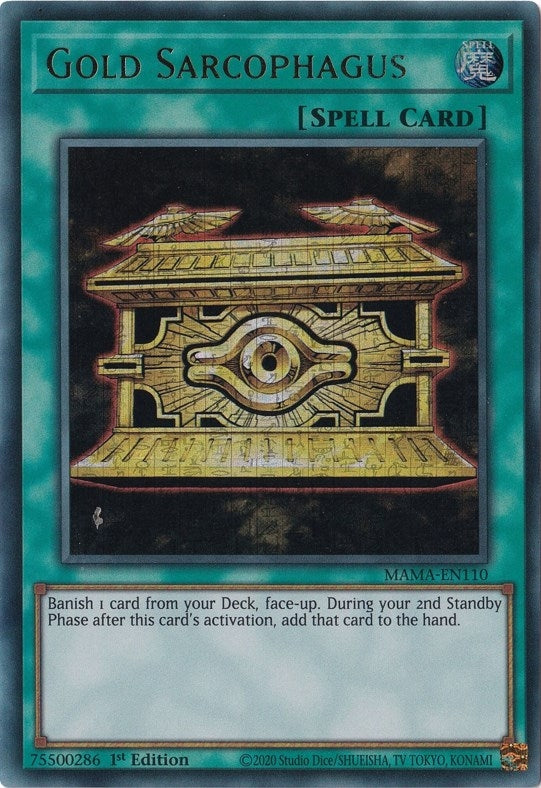 Gold Sarcophagus (Ultra Pharaoh’s Rare) (110) (MAMA) - YuGiOh Single