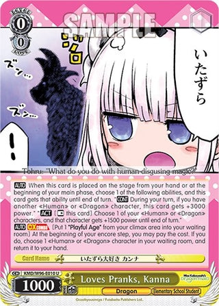 Loves Pranks Kanna (96010) [KMD] - Weiss Schwarz Single