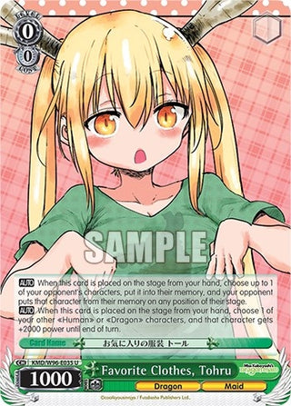 Favorite Clothes Tohru (96035) [KMD] - Weiss Schwarz Single
