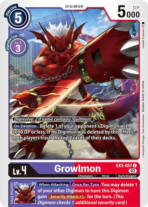 Growlmon (3057) [EX03] - Digimon Card Game Single