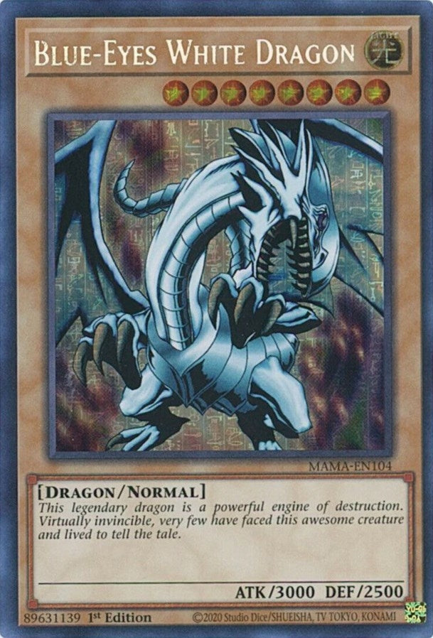Blue-Eyes White Dragon (Secret Pharaoh’s Rare) (104) (MAMA) - YuGiOh Single
