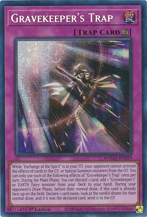 Gravekeeper’s Trap (Secret Pharaoh’s Rare) (29) (MAMA) - YuGiOh Single