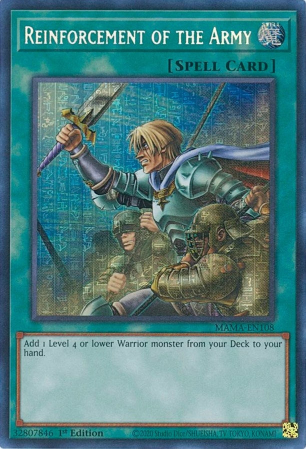 Reinforcement of the Army (Secret Pharaoh’s Rare) (108) (MAMA) - YuGiOh Single