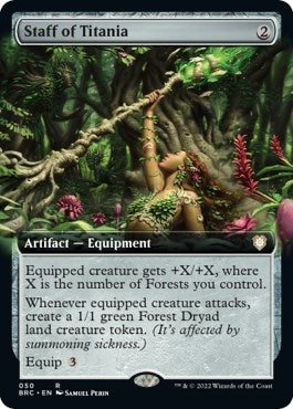 Staff of Titania (Extended Art) (50) [BRC] - MTG Single