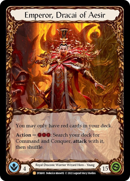 Emperor Dracai of Aesir (1) [DYN] - Flesh and Blood TCG Single