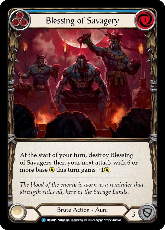 Blessing of Savagery (Blue) (15) [DYN] - Flesh and Blood TCG Single