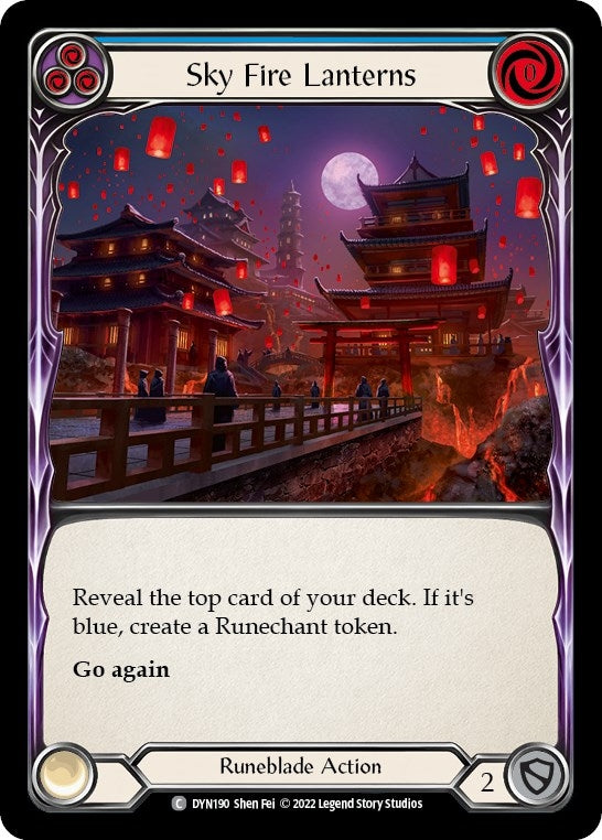 Sky Fire Lanterns (Blue) (190) [DYN] - Flesh and Blood TCG Single